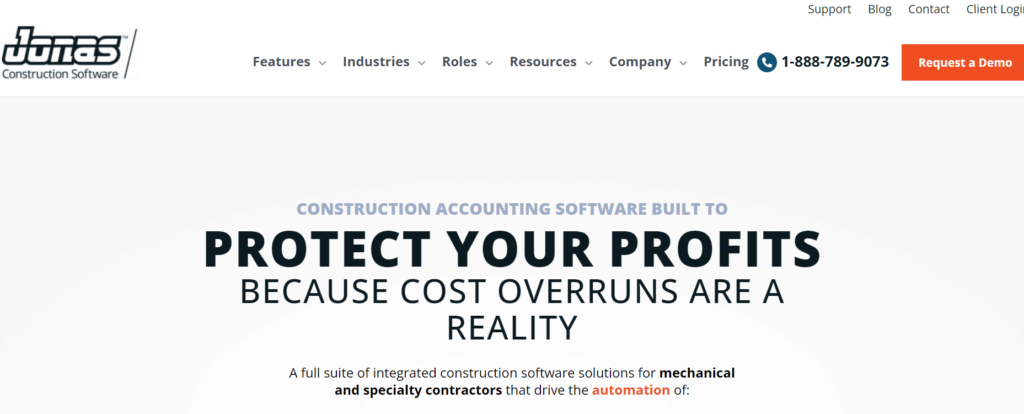 Jonas construction software