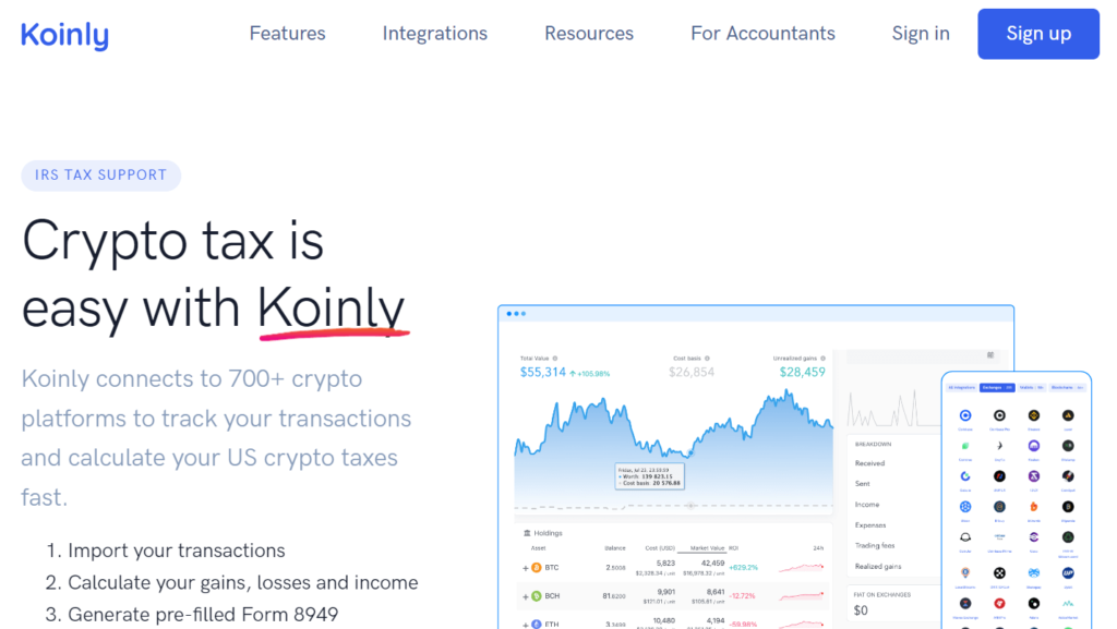 Koinly crypto accounting software